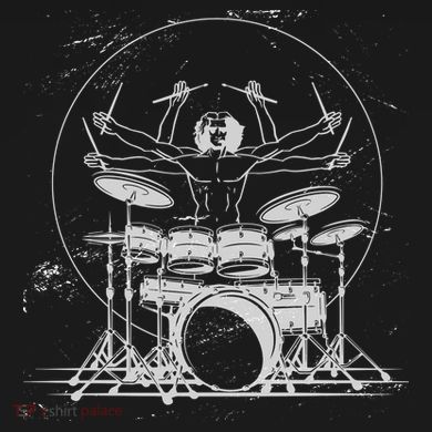 Drummer Playing Rock Band Illustration Tie-Dye T-Shirt