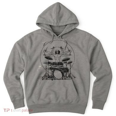 Drummer Playing Rock Band Illustration Hoodie