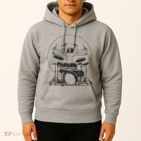 Drummer Playing Rock Band Illustration Hoodie thumb 2