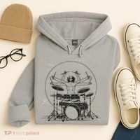 Drummer Playing Rock Band Illustration Hoodie thumb 4