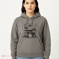 Drummer Playing Rock Band Illustration Hoodie thumb 5