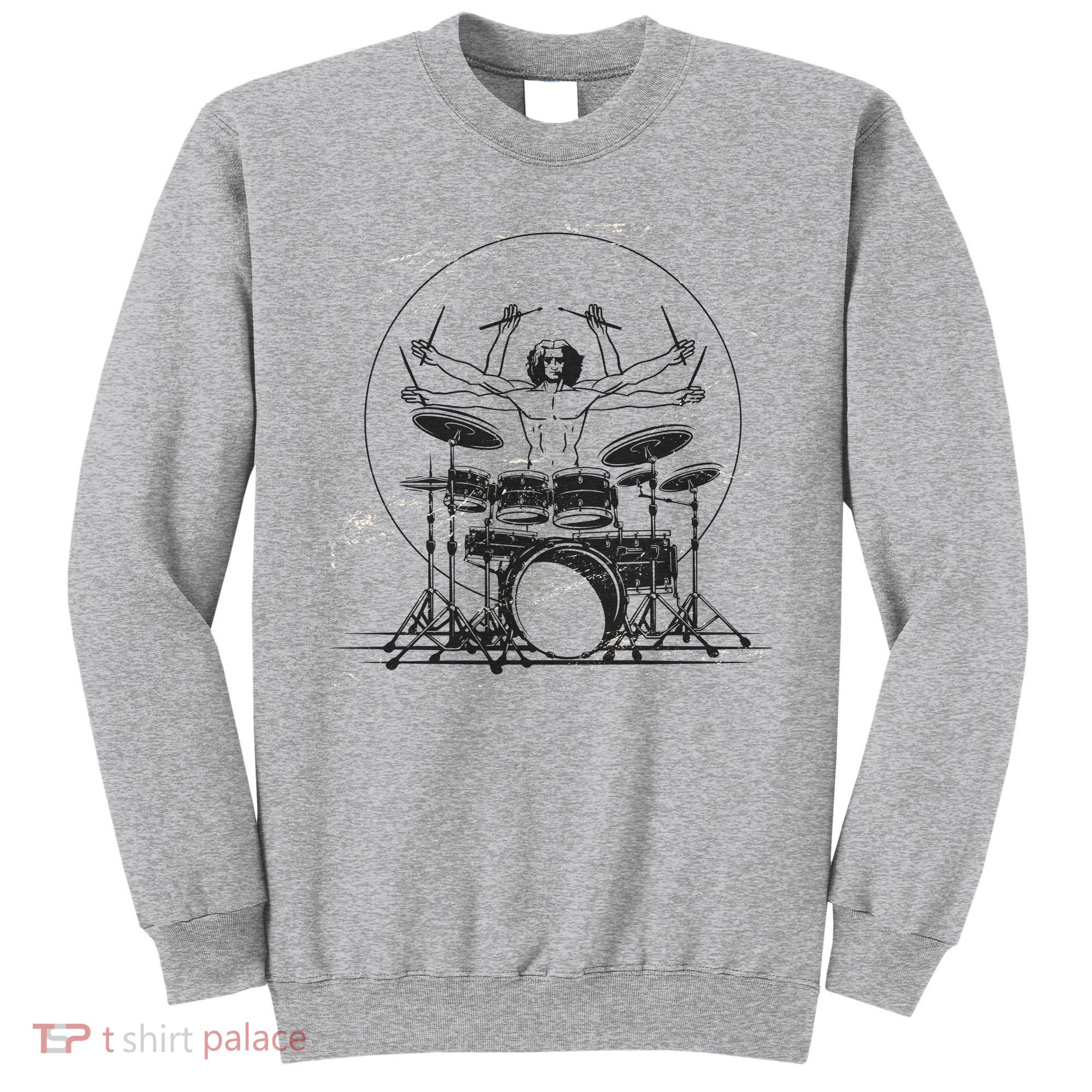 Drummer Playing Rock Band Illustration Sweatshirt
