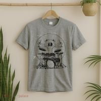 Drummer Playing Rock Band Illustration T-Shirt thumb 2