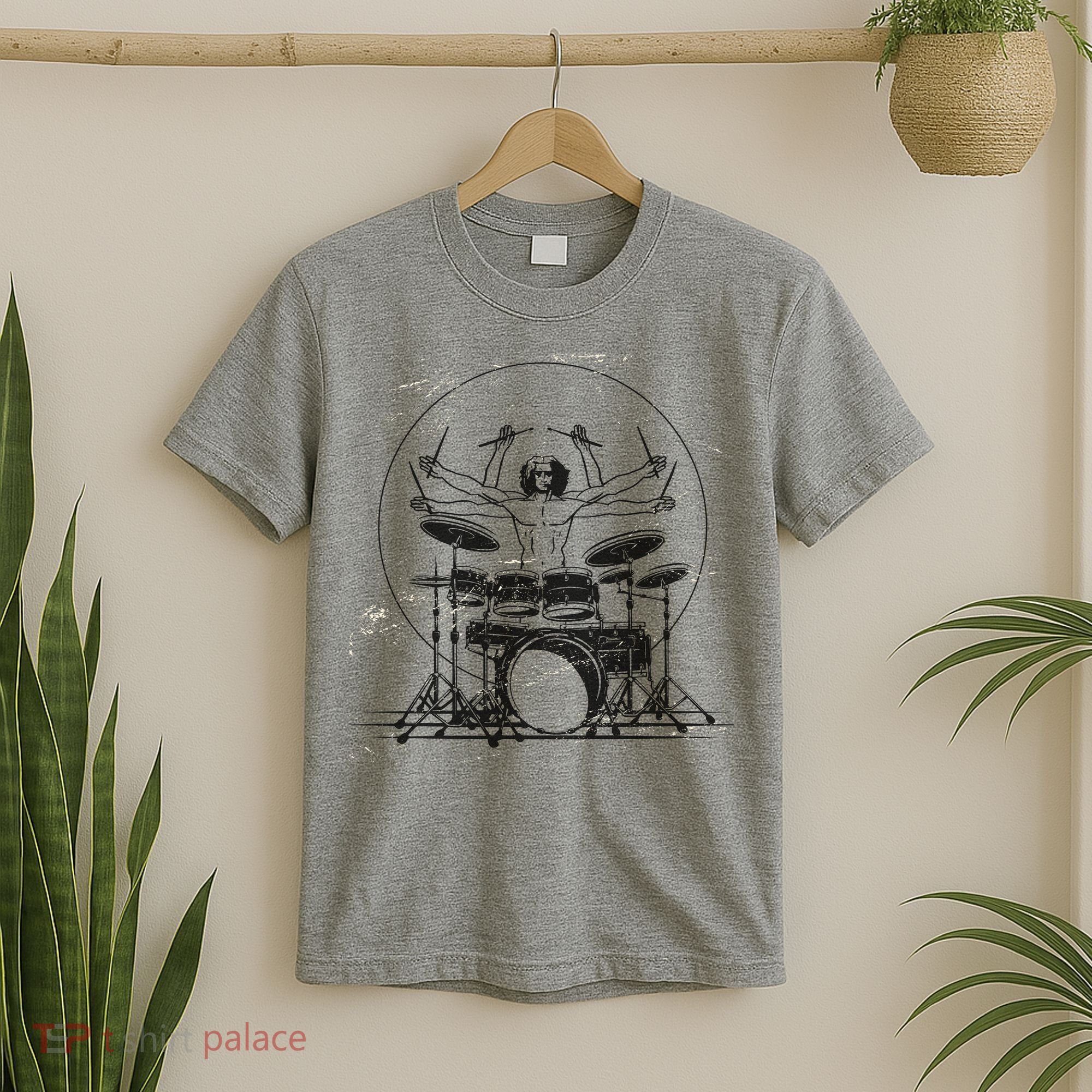 Drummer Playing Rock Band Illustration T-Shirt