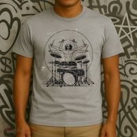 Drummer Playing Rock Band Illustration T-Shirt thumb 3