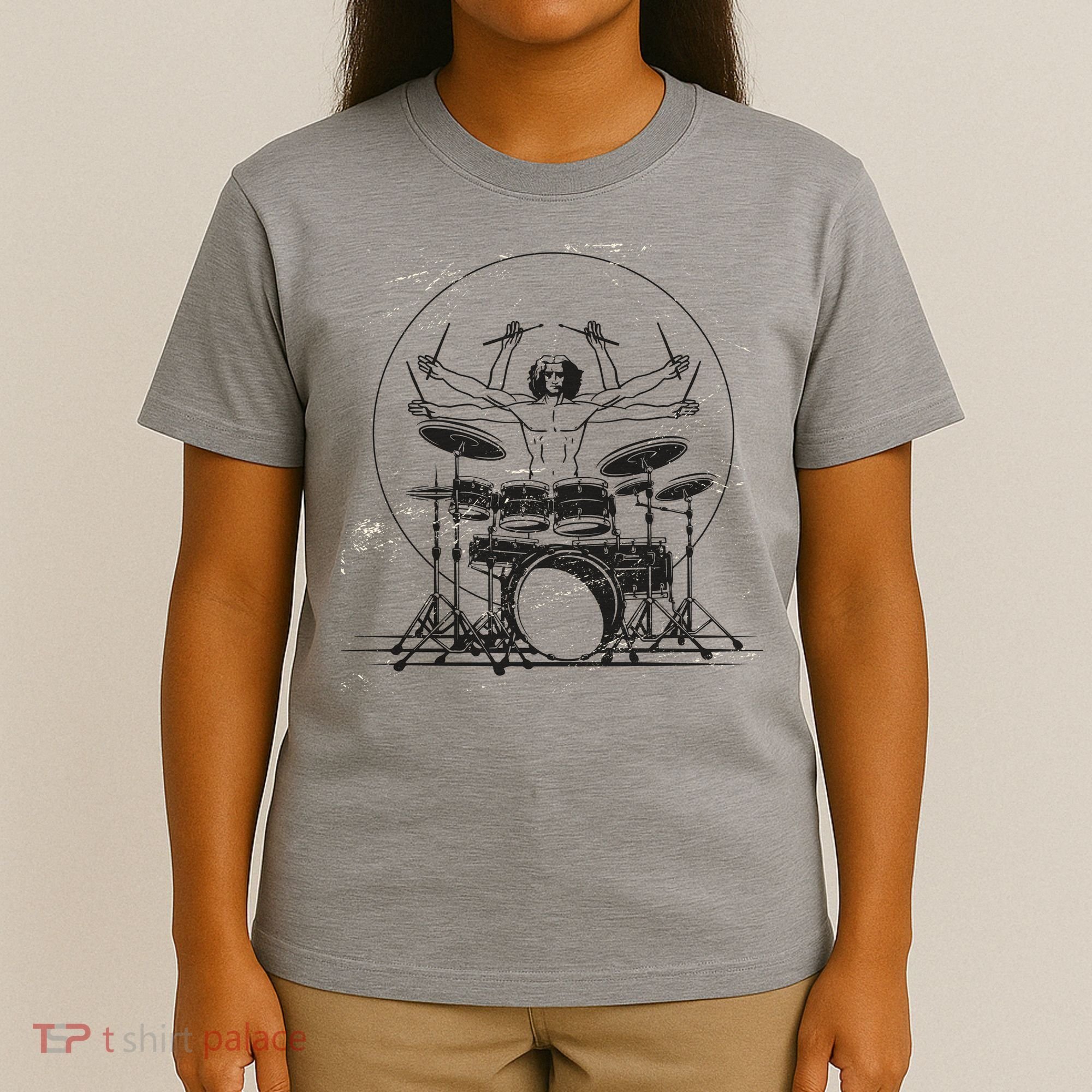 Drummer Playing Rock Band Illustration T-Shirt