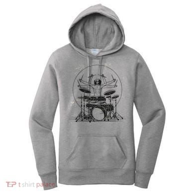 Drummer Playing Rock Band Illustration Women's Hoodie