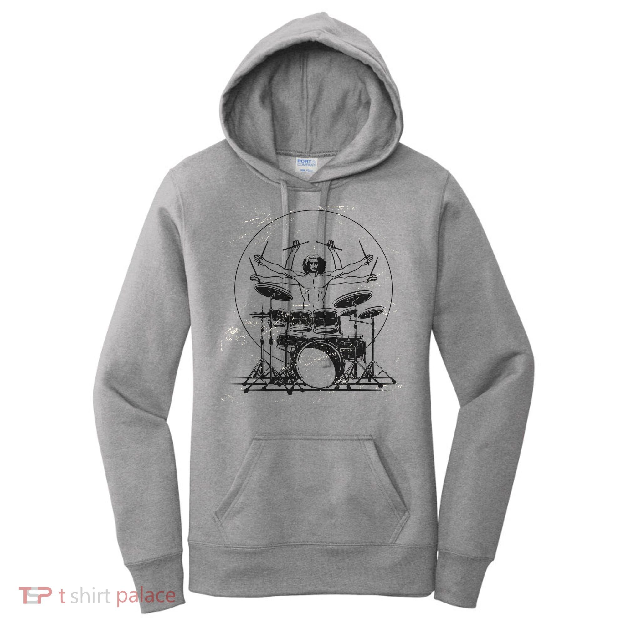 Drummer Playing Rock Band Illustration Women's Hoodie