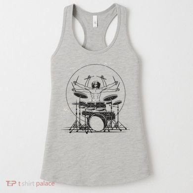 Drummer Playing Rock Band Illustration Women's Tank Top