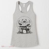 Drummer Playing Rock Band Illustration Women's Tank Top thumb 0