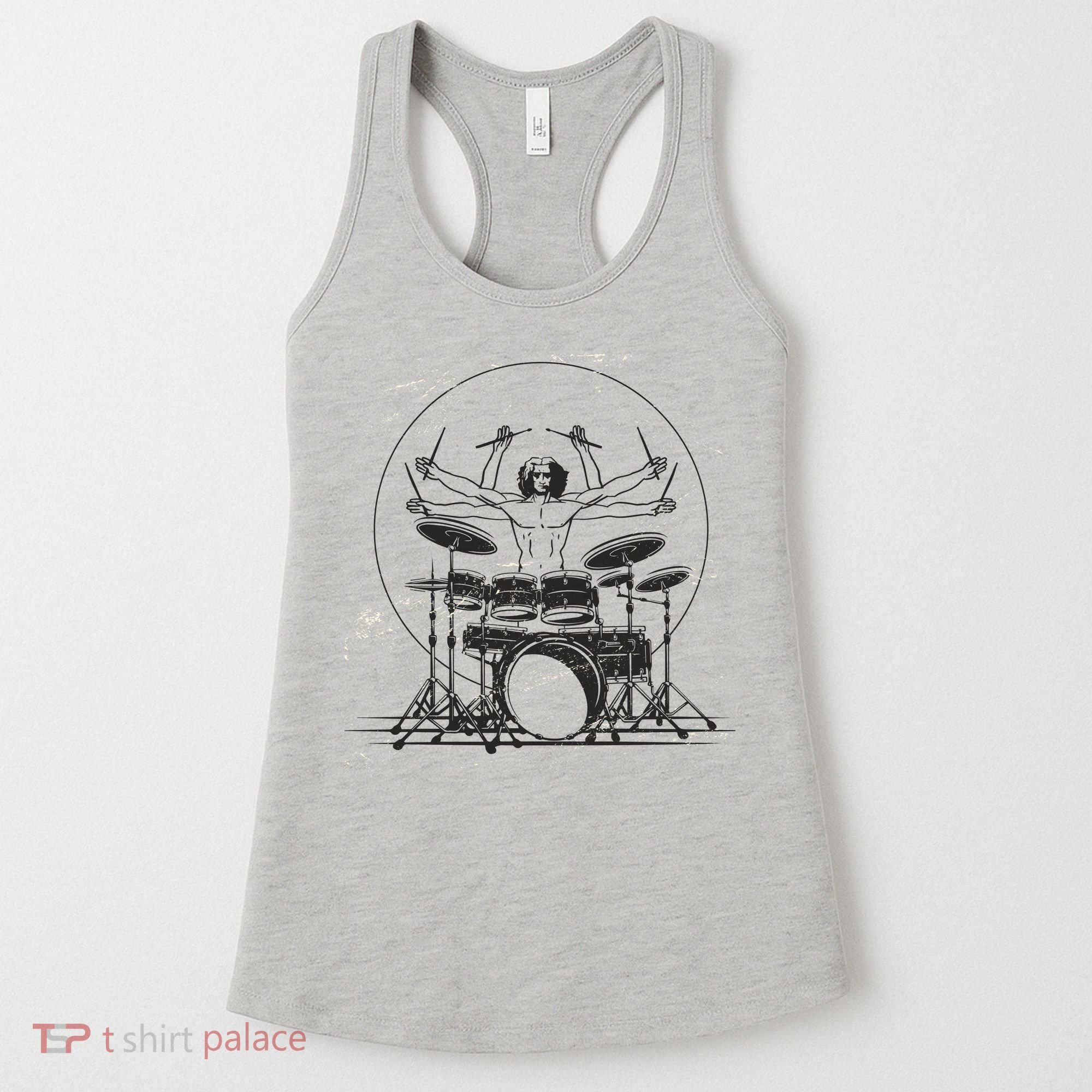 Drummer Playing Rock Band Illustration Women's Tank Top