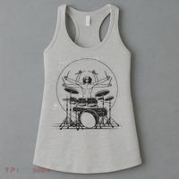 Drummer Playing Rock Band Illustration Women's Tank Top thumb 3