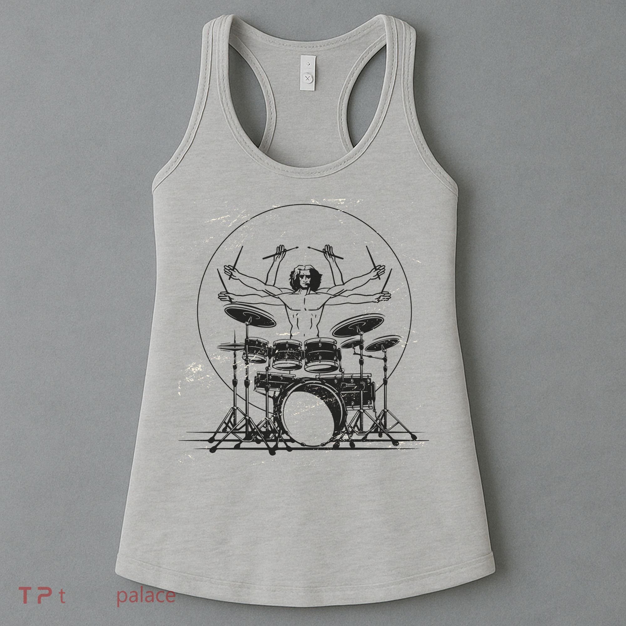 Drummer Playing Rock Band Illustration Women's Tank Top