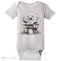 Drummer Playing Rock Band Illustration Baby Bodysuit thumb 0