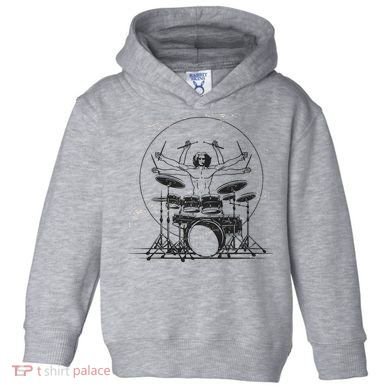 Drummer Playing Rock Band Illustration Toddler Hoodie