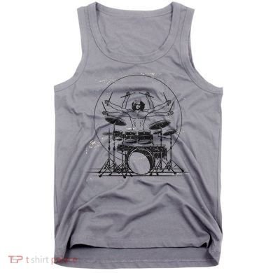 Drummer Playing Rock Band Illustration Tank Top