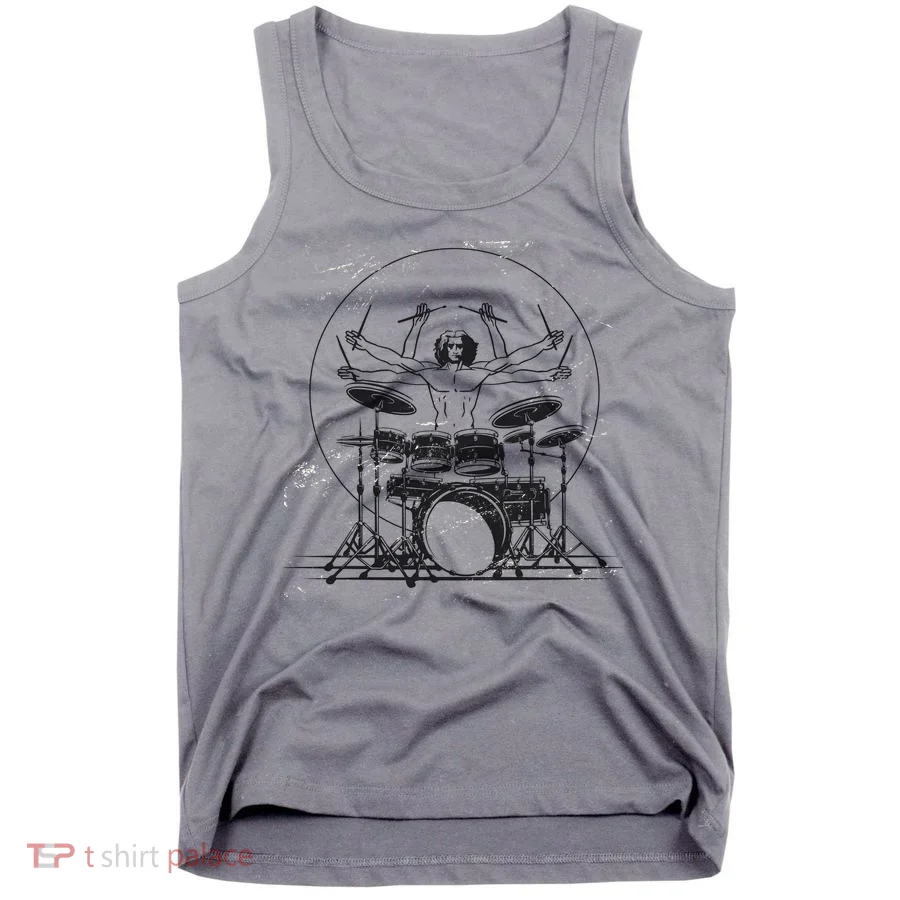 Drummer Playing Rock Band Illustration Tank Top