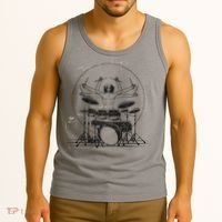 Drummer Playing Rock Band Illustration Tank Top thumb 3