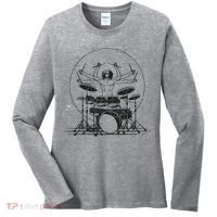 Drummer Playing Rock Band Illustration Women's Long Sleeve Shirt thumb 0