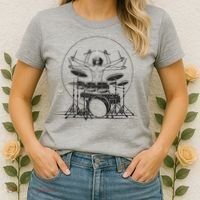 Drummer Playing Rock Band Illustration Women's T-Shirt thumb 2