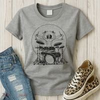 Drummer Playing Rock Band Illustration Women's T-Shirt thumb 3