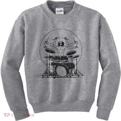 Drummer Playing Rock Band Illustration Kids Sweatshirt