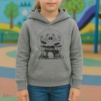 Drummer Playing Rock Band Illustration Kids Hoodie thumb 3
