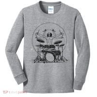 Drummer Playing Rock Band Illustration Kids Long Sleeve Shirt thumb 0