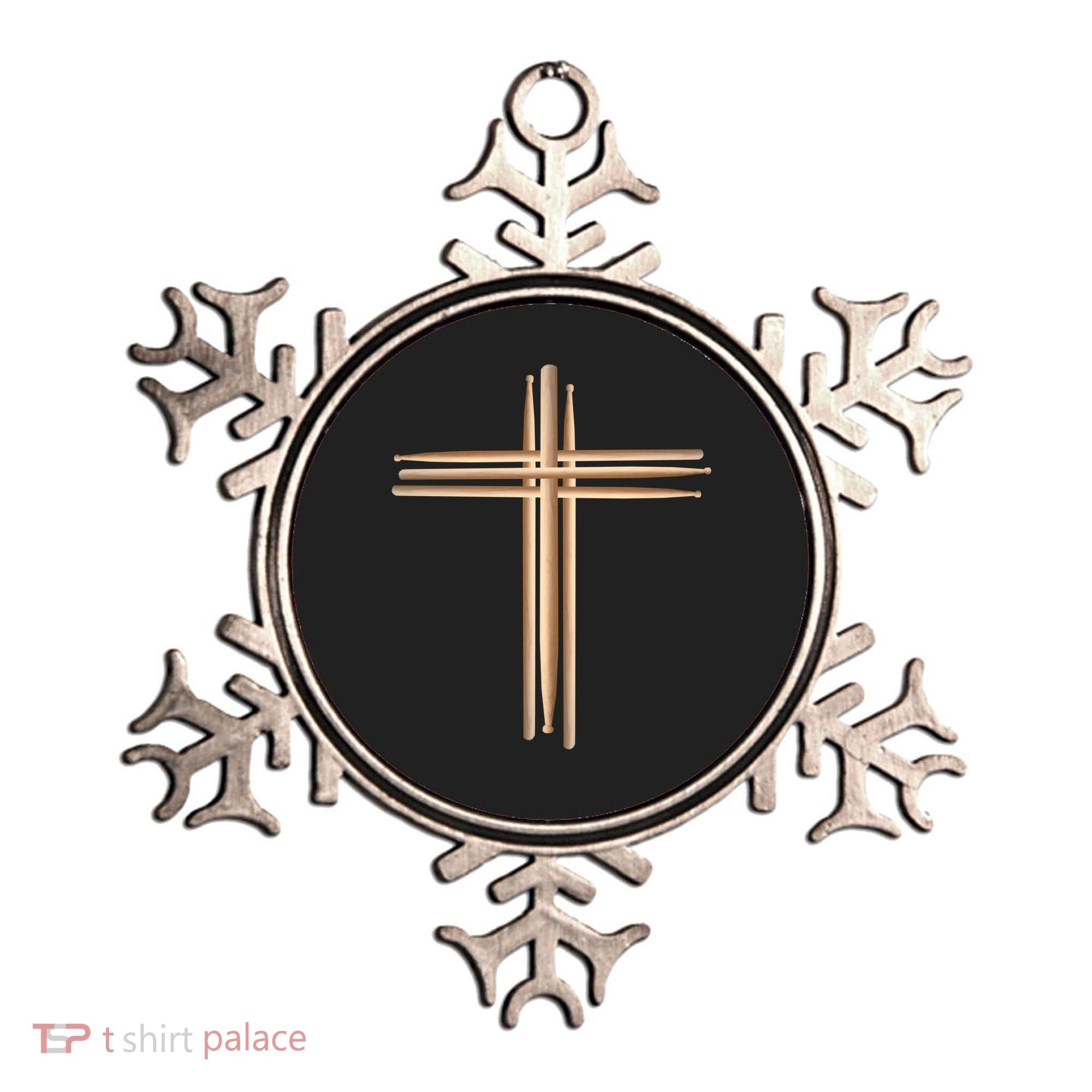 Drumsticks Cross Ornament