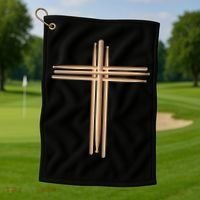 Drumsticks Cross Golf Towel thumb 1