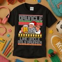 Druncle Like Uncle Only Drunker Ugly Christmas Kids T-Shirt thumb 3