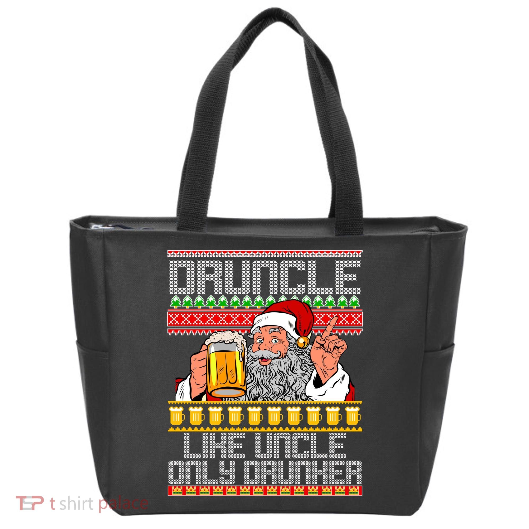 Druncle Like Uncle Only Drunker Ugly Christmas Tote Bag