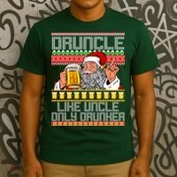 Druncle Like Uncle Only Drunker Ugly Christmas T-Shirt thumb 3