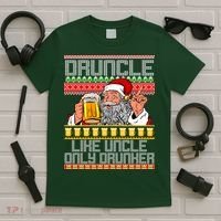 Druncle Like Uncle Only Drunker Ugly Christmas T-Shirt thumb 5
