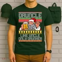 Druncle Like Uncle Only Drunker Ugly Christmas T-Shirt thumb 6