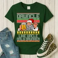 Druncle Like Uncle Only Drunker Ugly Christmas Women's T-Shirt thumb 3