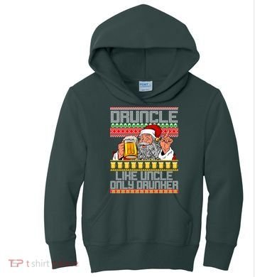 Druncle Like Uncle Only Drunker Ugly Christmas Kids Hoodie