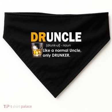 Druncle Normal Uncle Only Drunker Whiskey USA-Made Doggie Bandana