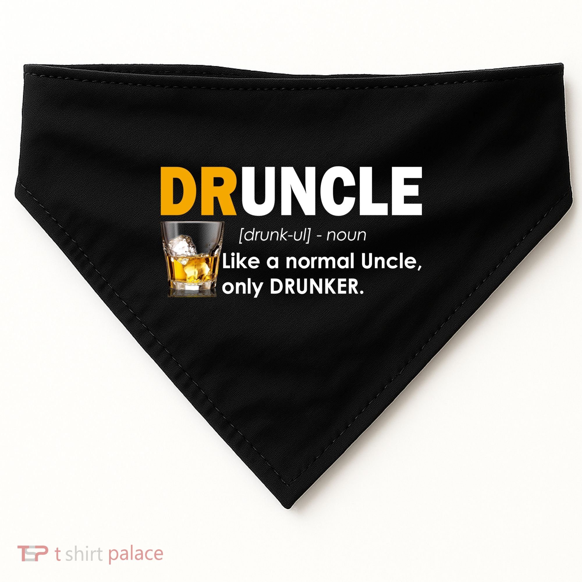 Druncle Normal Uncle Only Drunker Whiskey USA-Made Doggie Bandana