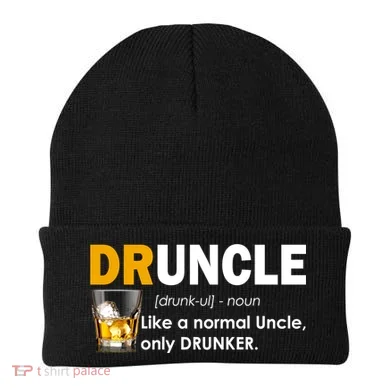 Druncle Normal Uncle Only Drunker Whiskey Beanie