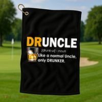 Druncle Normal Uncle Only Drunker Whiskey Golf Towel thumb 1