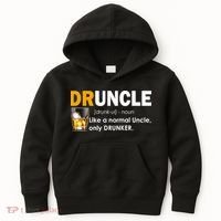 Druncle Normal Uncle Only Drunker Whiskey Kids Hoodie thumb 0
