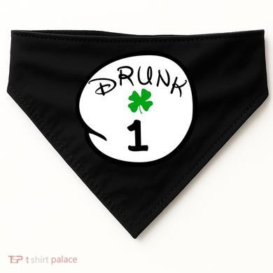 Drunk 1 2 3 4 5 Clover Personalized St Patrick's Day USA-Made Doggie Bandana