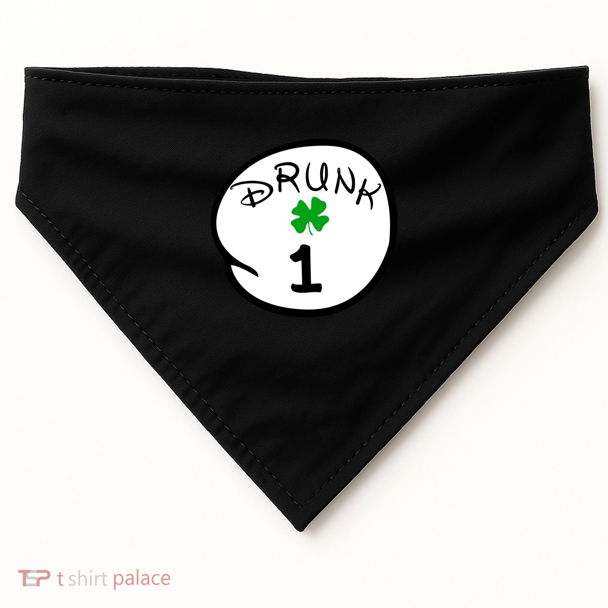 Drunk 1 2 3 4 5 Clover Personalized St Patrick's Day USA-Made Doggie Bandana