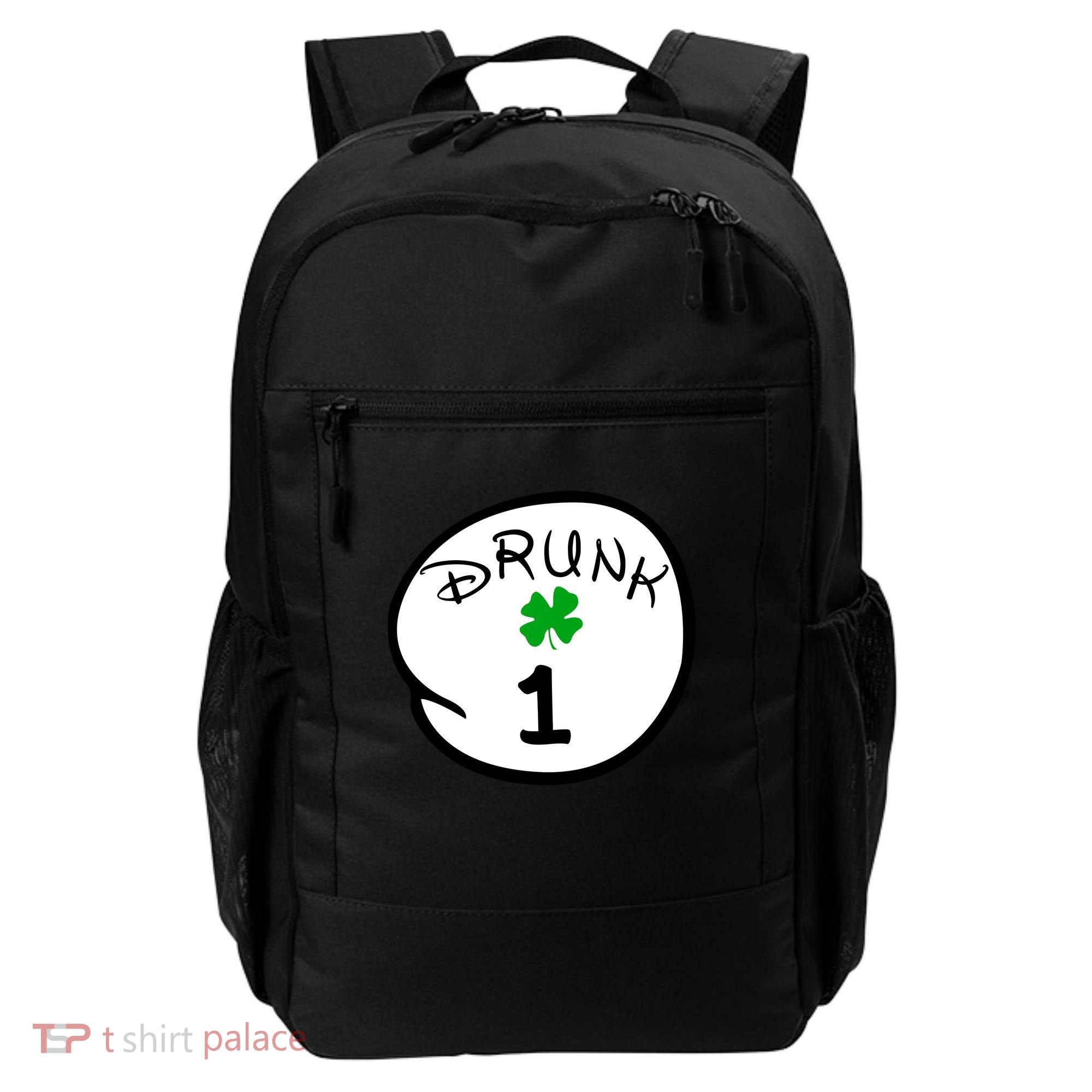 Drunk 1 2 3 4 5 Clover Personalized St Patrick's Day Backpack