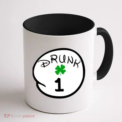 Drunk 1 2 3 4 5 Clover Personalized St Patrick's Day Coffee Mug back