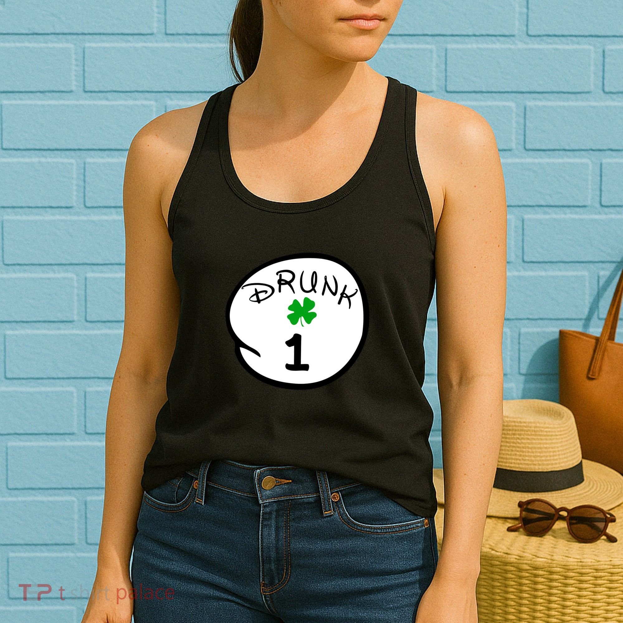 Drunk 1 2 3 4 5 Clover Personalized St Patrick's Day Women's Tank Top