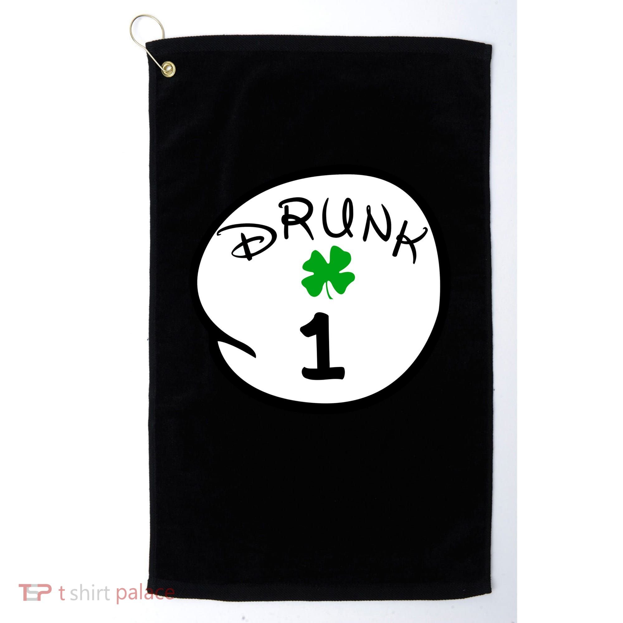 Drunk 1 2 3 4 5 Clover Personalized St Patrick's Day Golf Towel