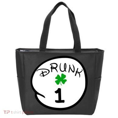 Drunk 1 2 3 4 5 Clover Personalized St Patrick's Day Tote Bag