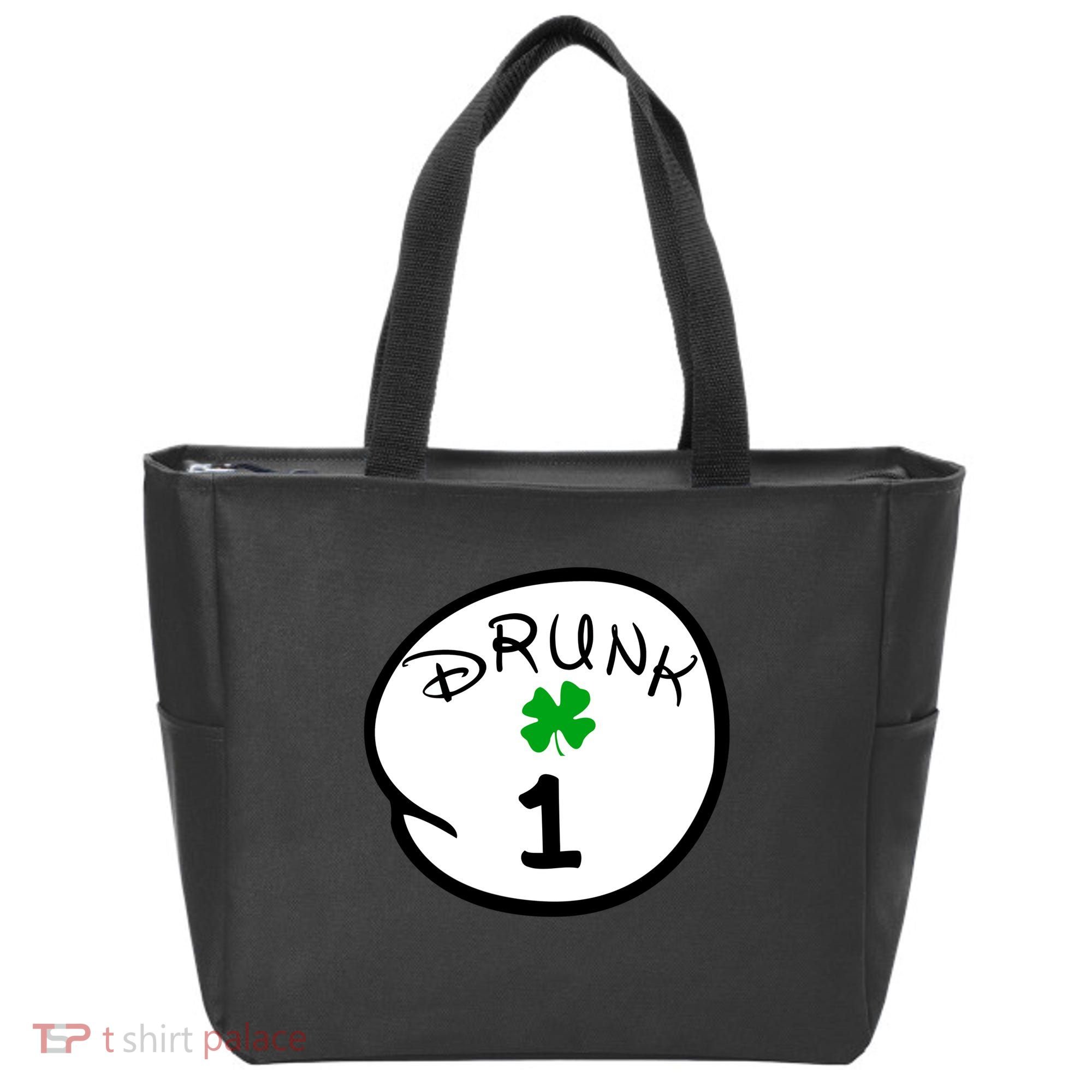 Drunk 1 2 3 4 5 Clover Personalized St Patrick's Day Tote Bag